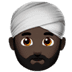 👳🏿‍♂️ man wearing turban: dark skin tone display on Apple